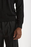 Maglia in lana rasata nero uomo Hosio - 6