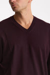 Maglia in lana rasata bordeaux uomo Hosio - 5