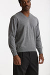 Maglia in lana rasata grigio uomo Hosio - 4