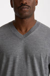 Maglia in lana rasata grigio uomo Hosio - 5