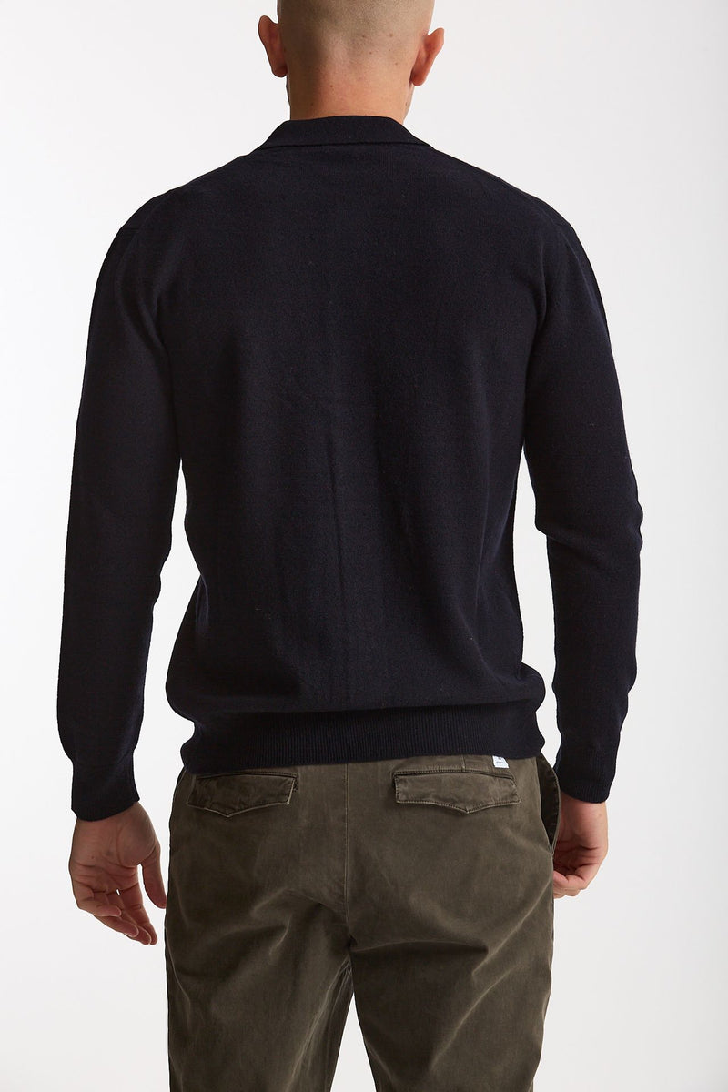 Maglia in lana supergeelong blu uomo Hosio - 3