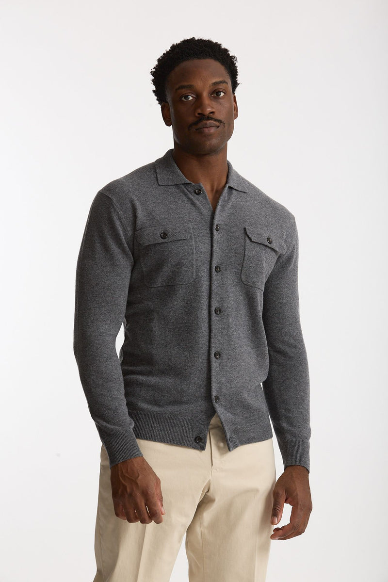Maglia in lana supergeelong grigio uomo Hosio - 3
