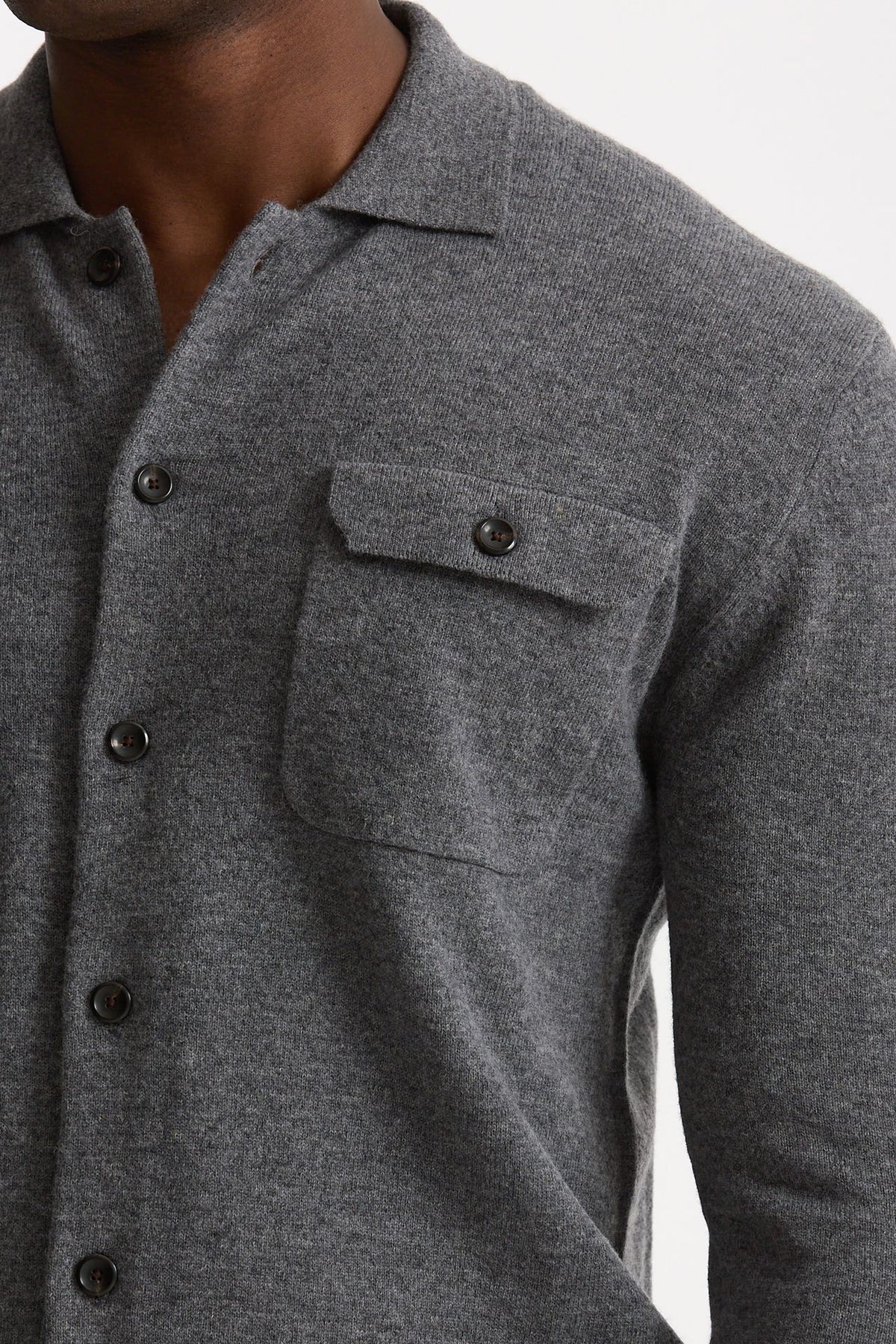 Maglia in lana supergeelong grigio uomo Hosio - 4