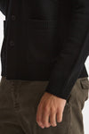 Cardigan in lana supergeelong nero uomo Hosio - 6