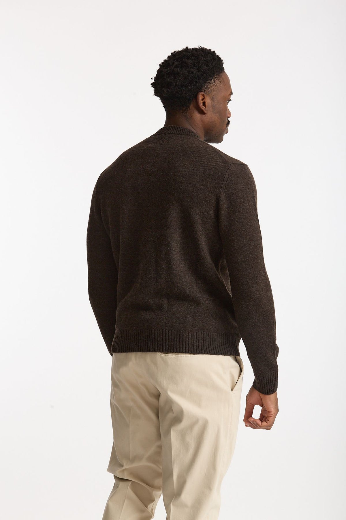 Cardigan in lana supergeelong marrone uomo Hosio - 3