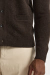 Cardigan in lana supergeelong marrone uomo Hosio - 6