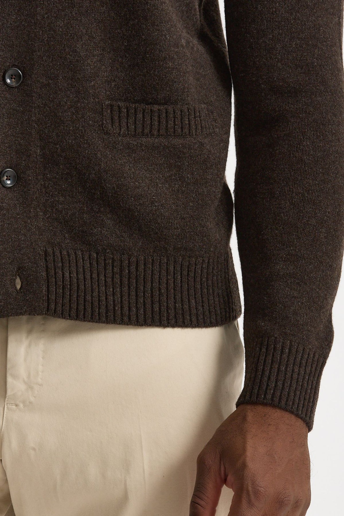 Cardigan in lana supergeelong marrone uomo Hosio - 6