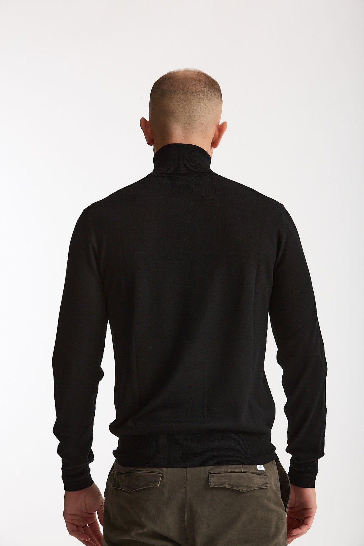 Dolcevita in lana rasata nero uomo Hosio - 3