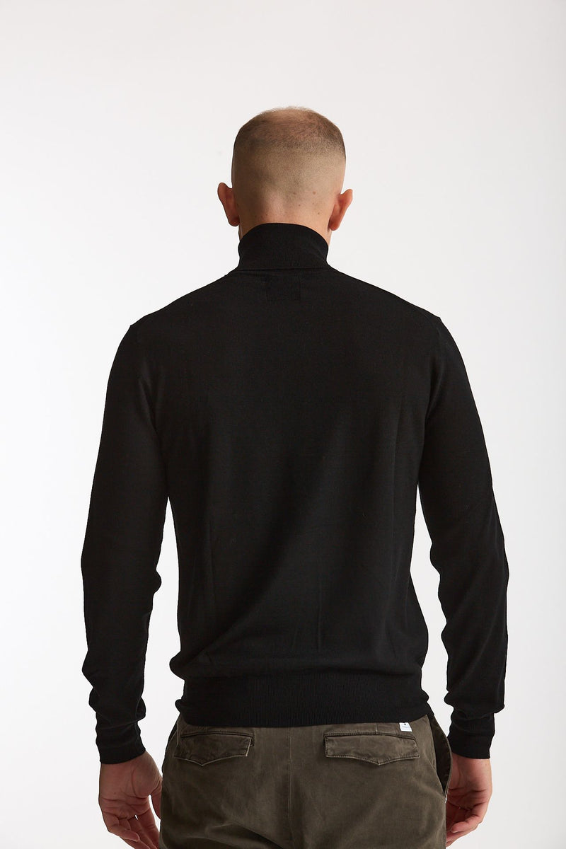 Dolcevita in lana rasata nero uomo Hosio - 3