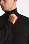 Dolcevita in lana rasata nero uomo Hosio - 5