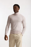 Dolcevita in lana rasata rosa chiaro uomo Hosio - 1