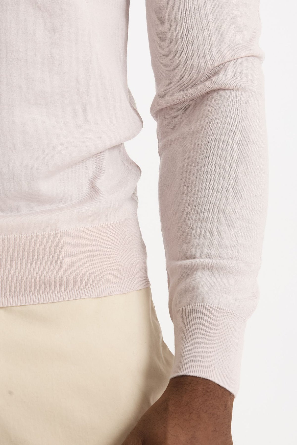 Dolcevita in lana rasata rosa chiaro uomo Hosio - 6