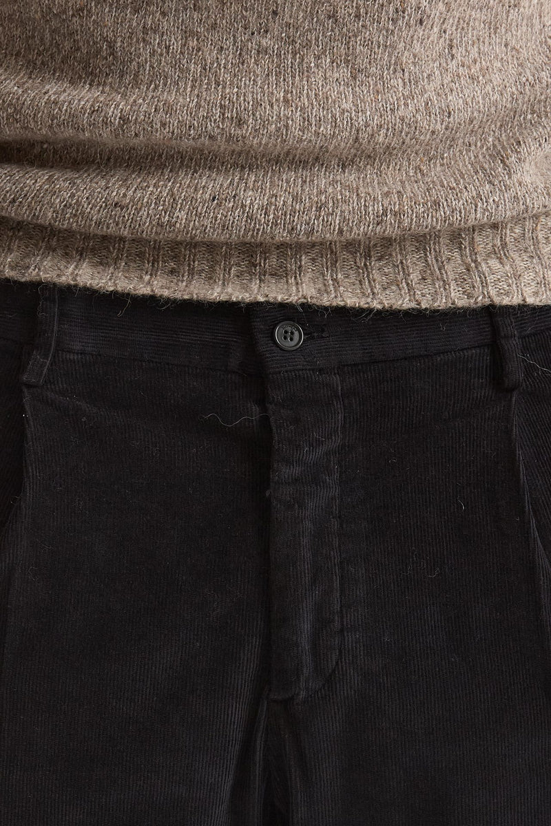 Pantalone in velluto di cotone stretch blu uomo Incotex - 5