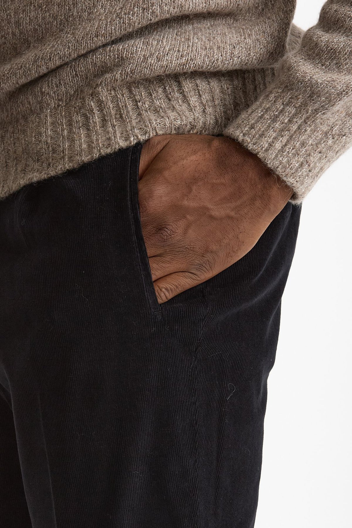 Pantalone in velluto di cotone stretch blu uomo Incotex - 6