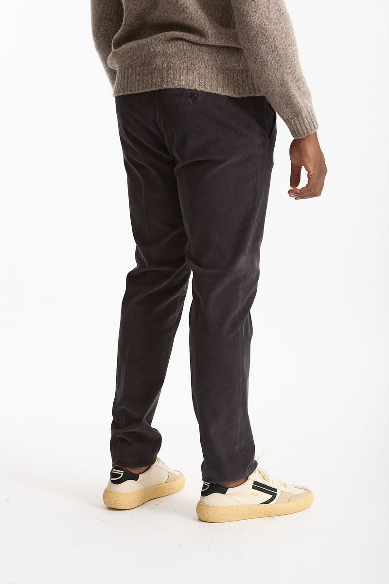 Pantalone in velluto di cotone stretch grigio uomo Incotex - 3