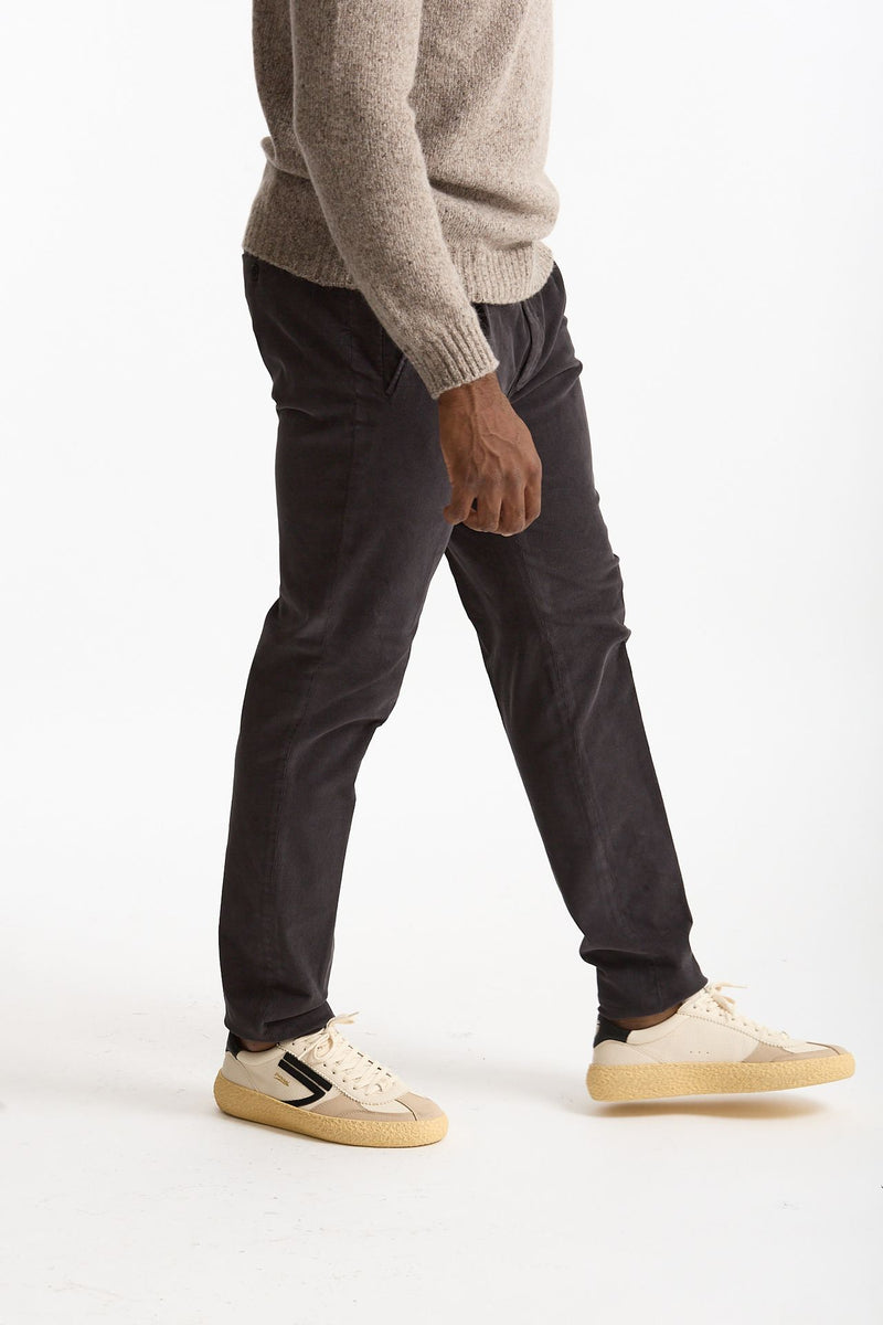 Pantalone in velluto di cotone stretch grigio uomo Incotex - 4