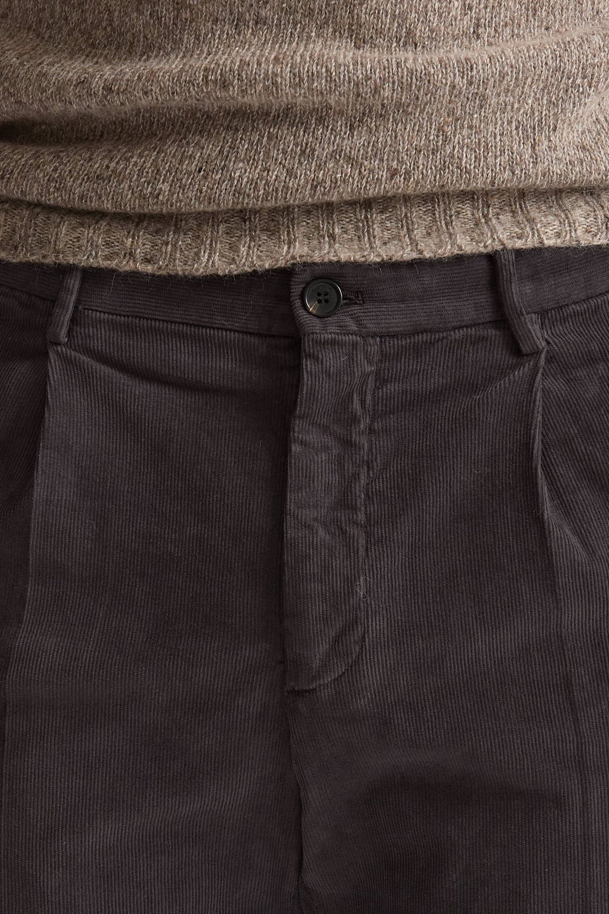 Pantalone in velluto di cotone stretch grigio uomo Incotex - 5