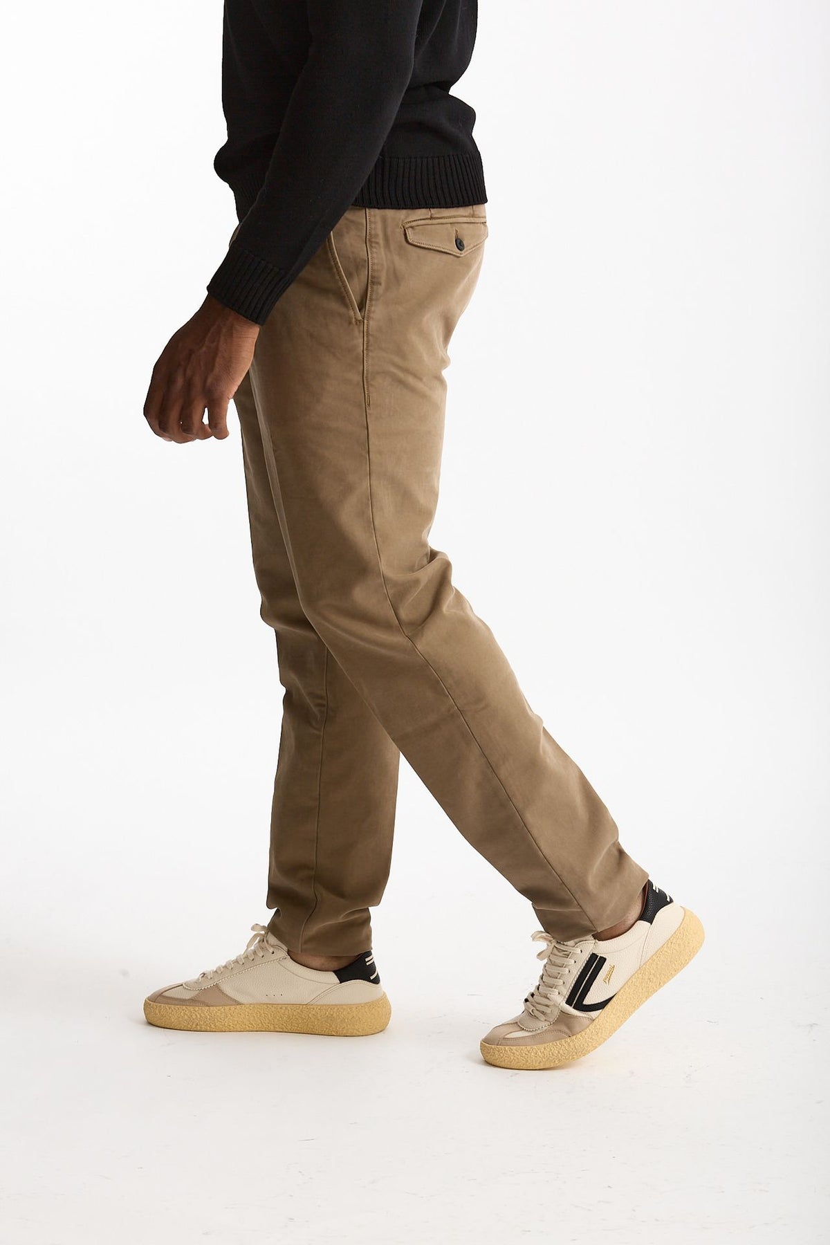 Pantalone cotone stretch microlavorato cammello uomo Incotex - 1
