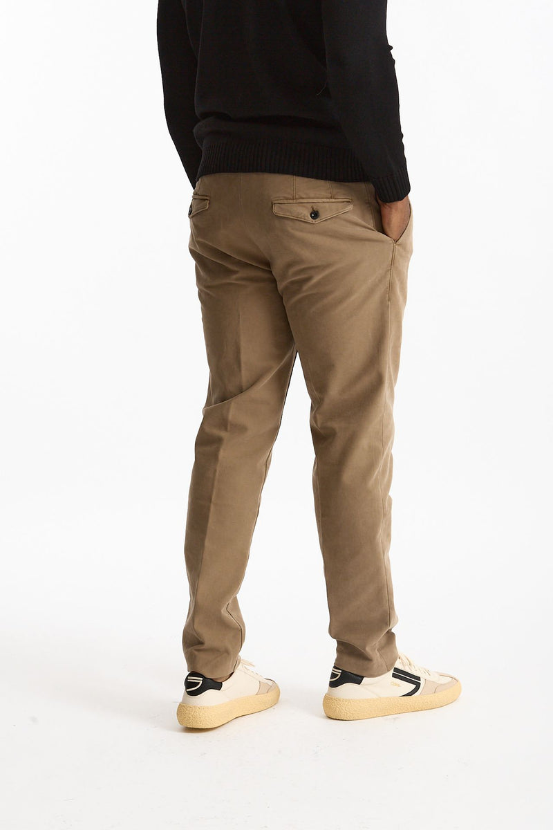 Pantalone cotone stretch microlavorato cammello uomo Incotex - 3