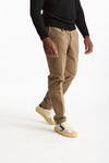Pantalone cotone stretch microlavorato cammello uomo Incotex - 4