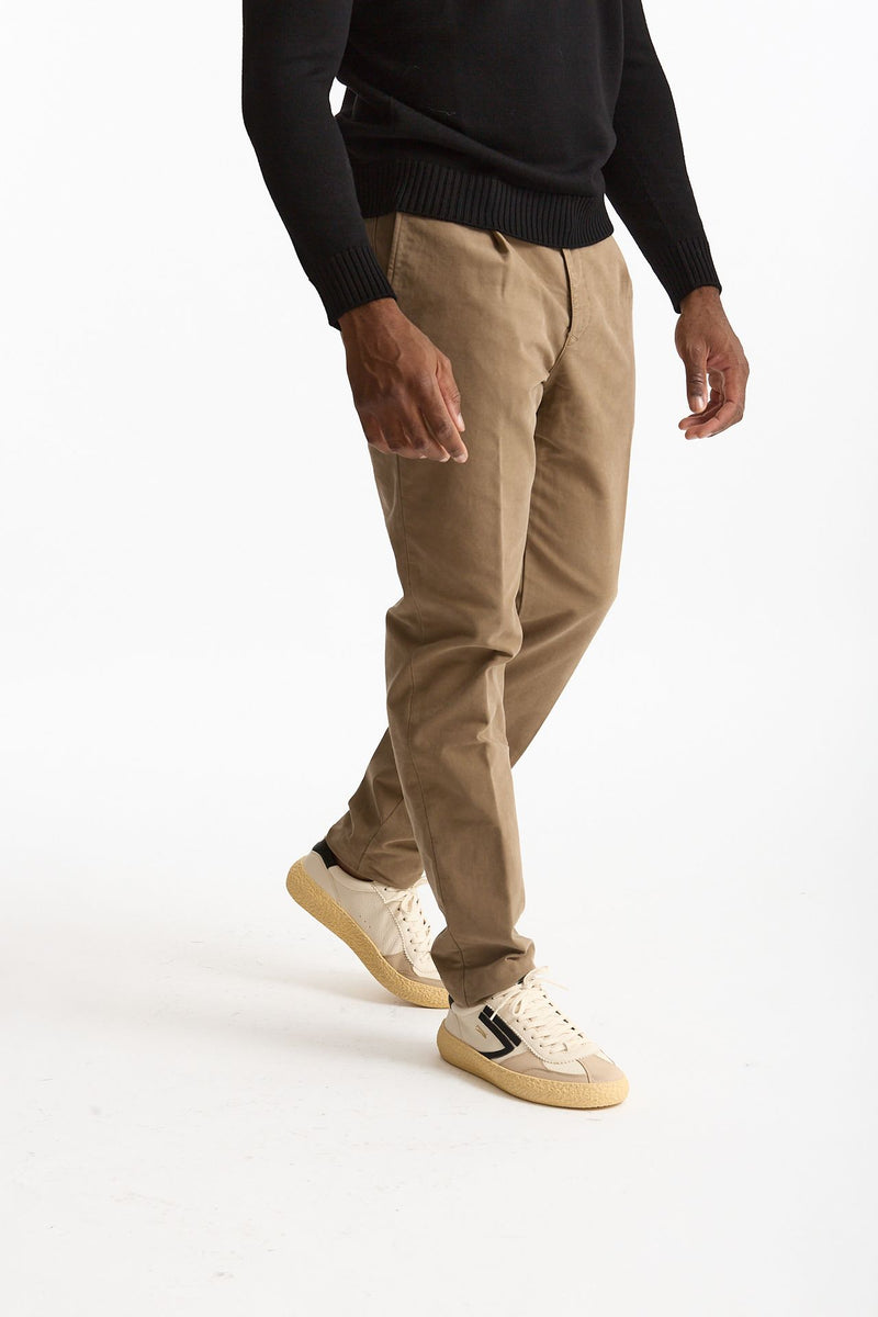 Pantalone cotone stretch microlavorato cammello uomo Incotex - 4