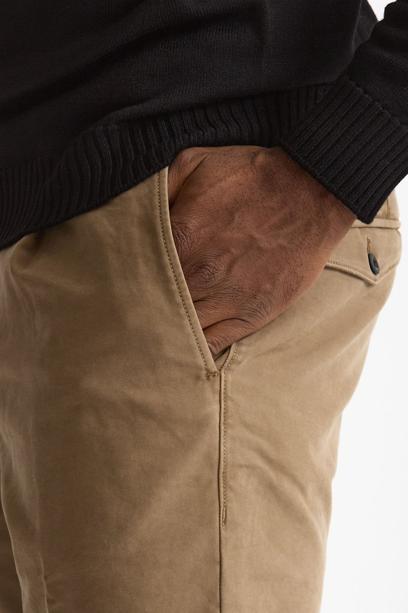 Pantalone cotone stretch microlavorato cammello uomo Incotex - 6