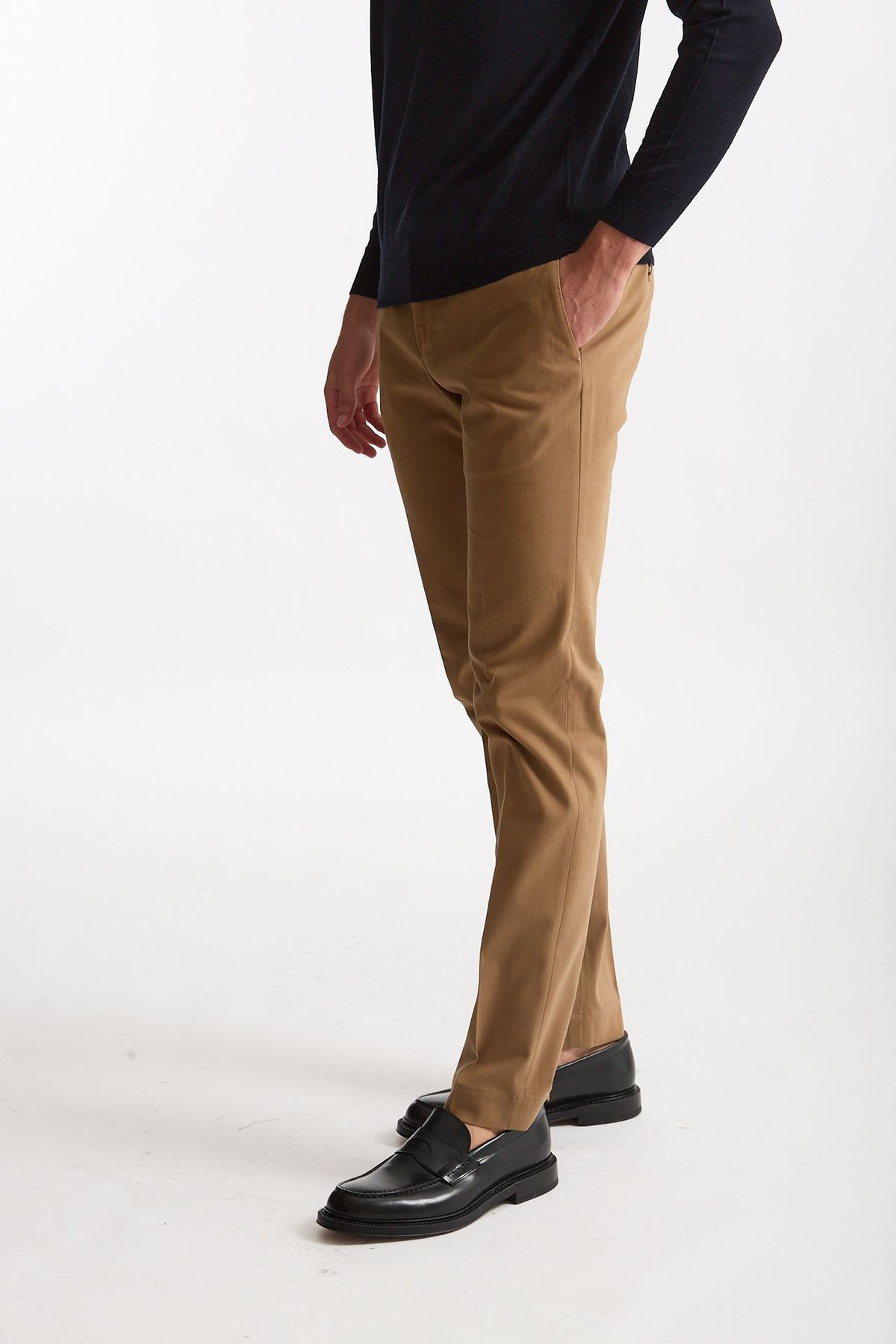 Pantalone cotone stretch cammello uomo Incotex - 3