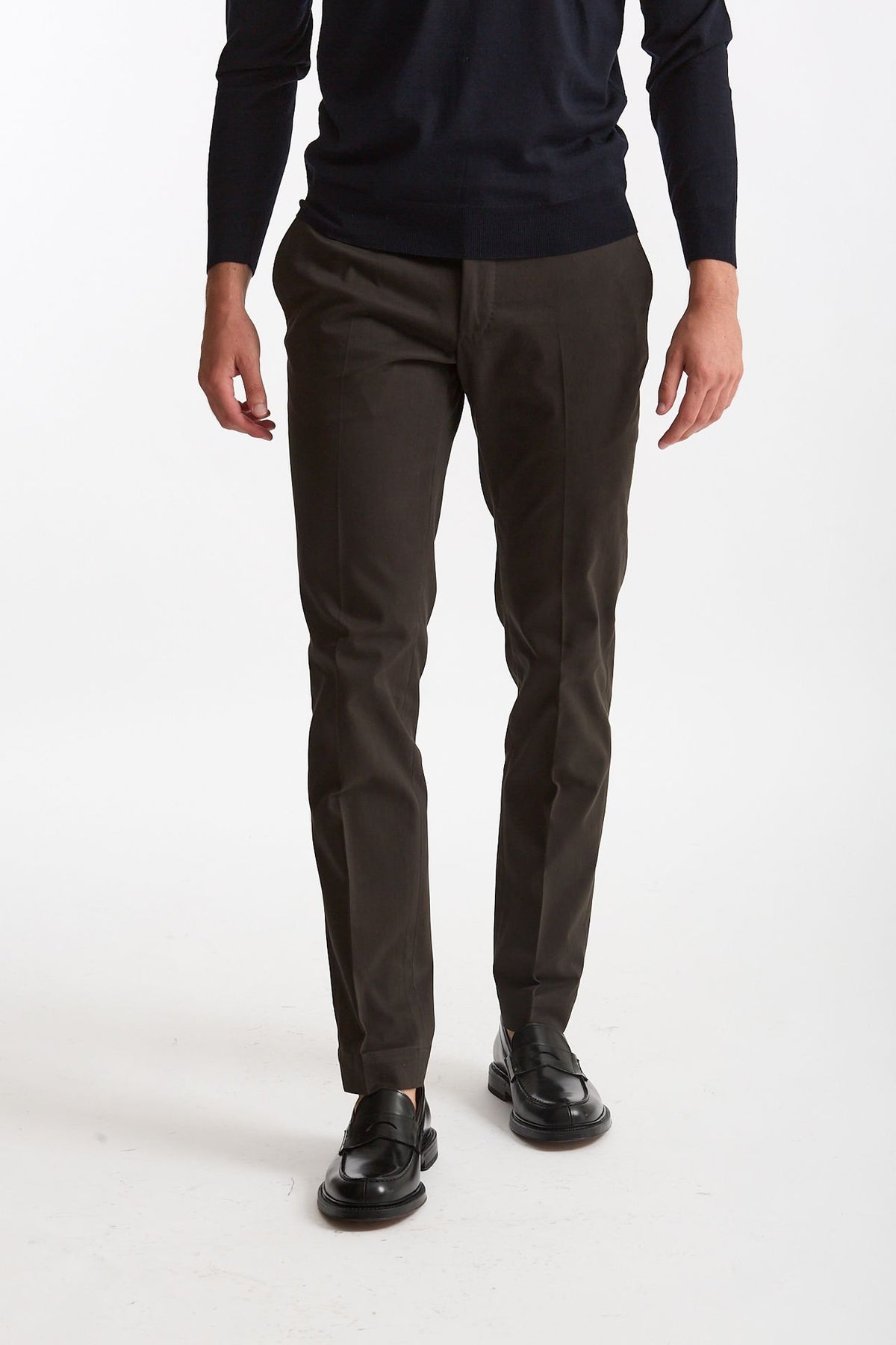Pantalone cotone stretch marrone uomo Incotex - 1