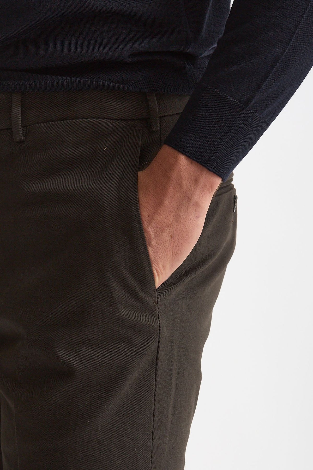 Pantalone cotone stretch marrone uomo Incotex - 6