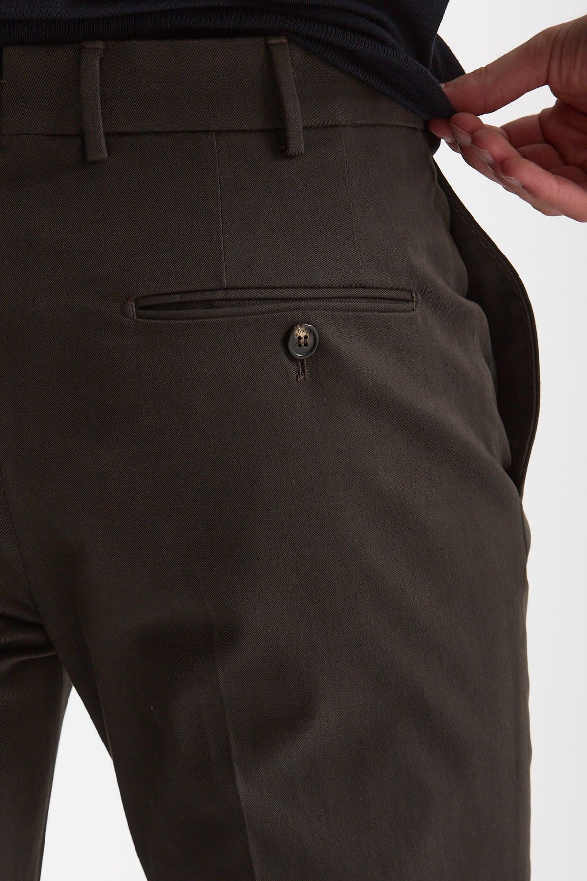 Pantalone cotone stretch marrone uomo Incotex - 7