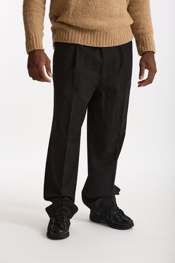 Pantalone in lana stretch nero uomo Laneus