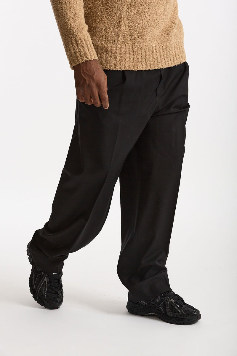 Pantalone in lana stretch nero uomo Laneus - 4