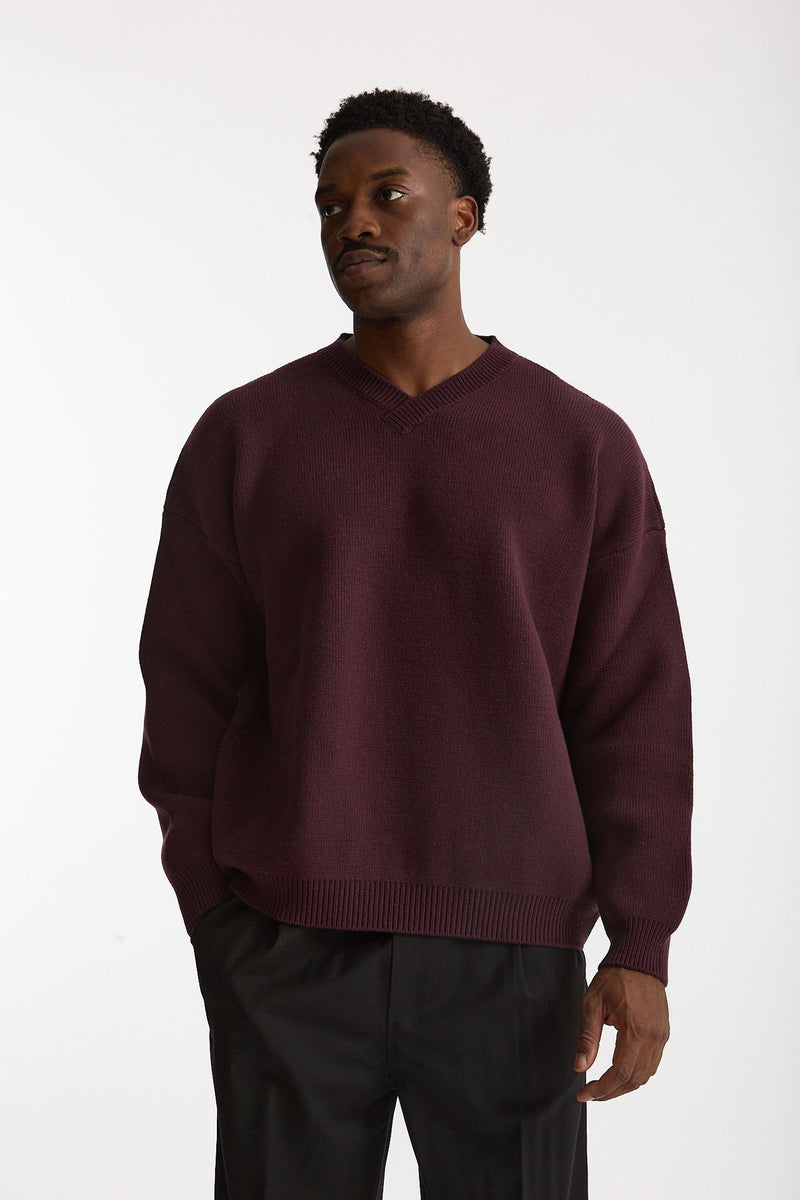 Maglia in lana bordeaux uomo Laneus - 1