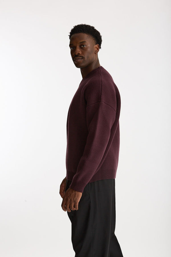 Maglia in lana bordeaux uomo Laneus