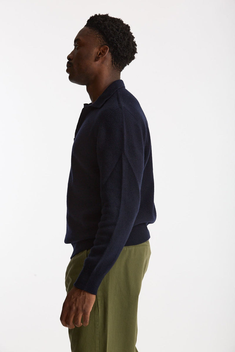Polo lana e cashmere blu uomo Laneus - 2