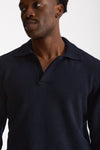 Polo lana e cashmere blu uomo Laneus - 5
