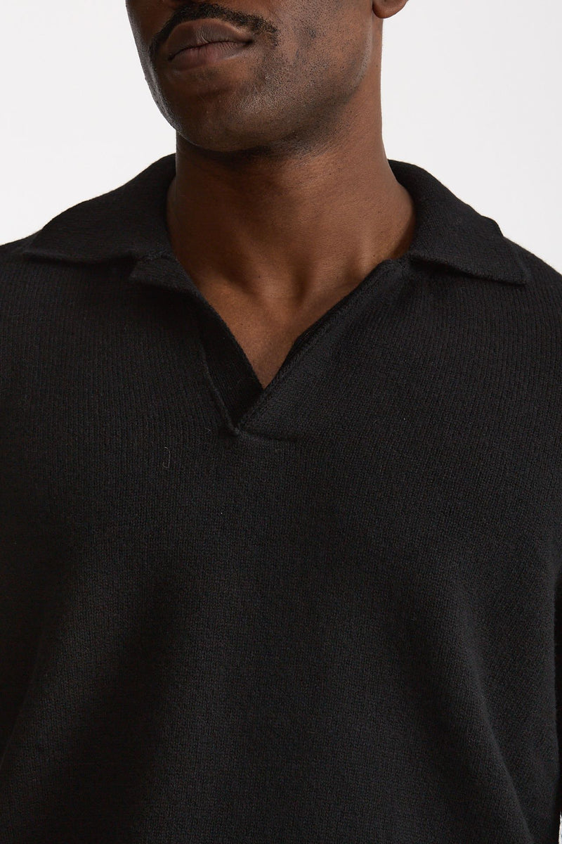 Polo lana e cashmere nero uomo Laneus - 5