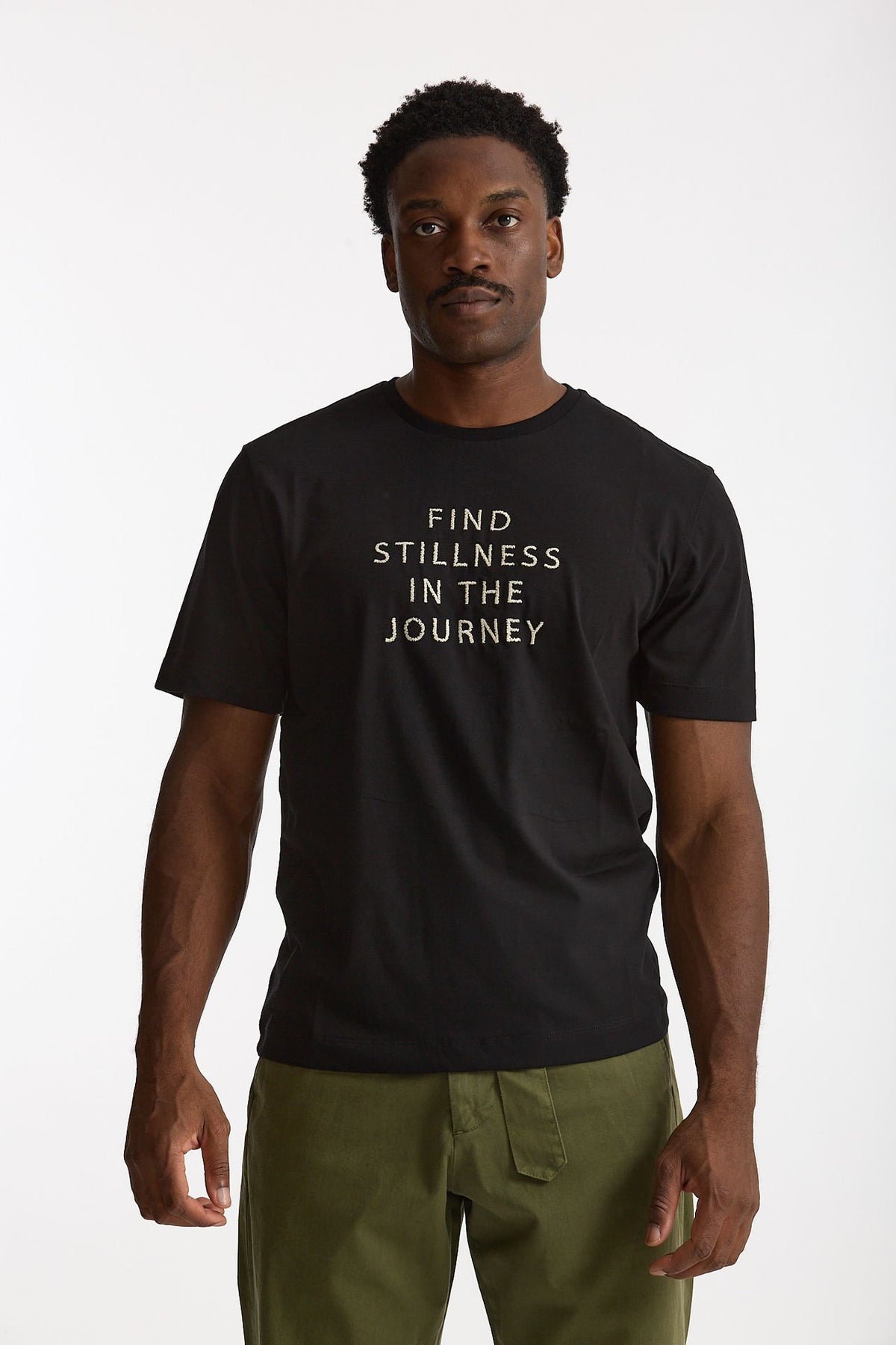T-shirt in cotone nero uomo Laneus - 1