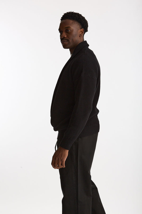 Maglia in cotone nero uomo Laneus