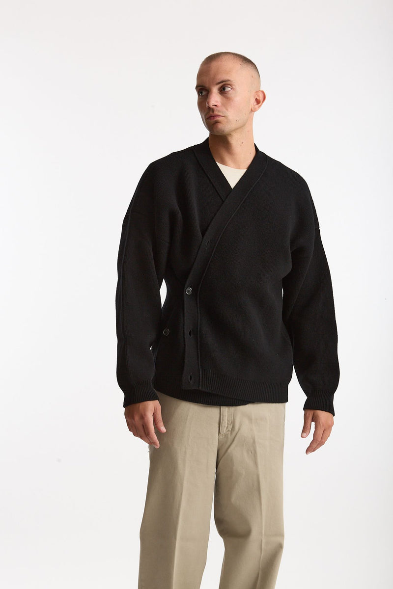 Cardigan in lana nero uomo Laneus - 4