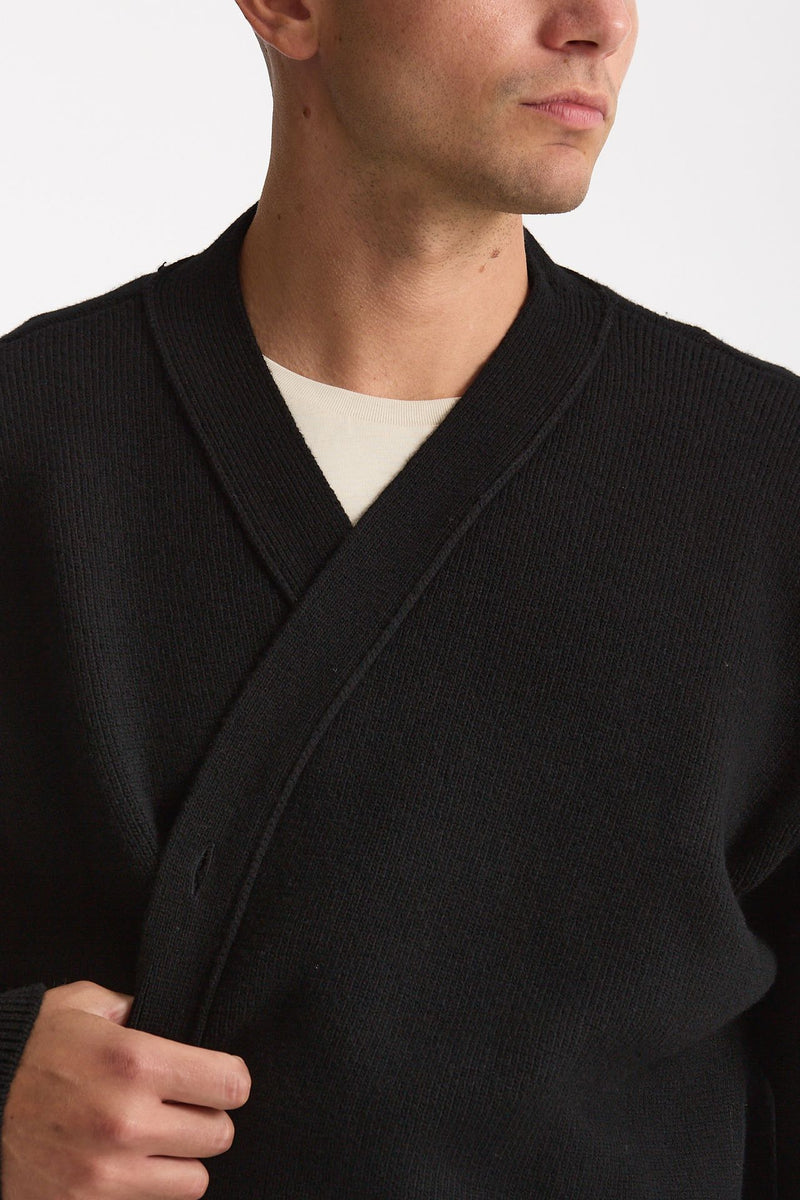 Cardigan in lana nero uomo Laneus - 5