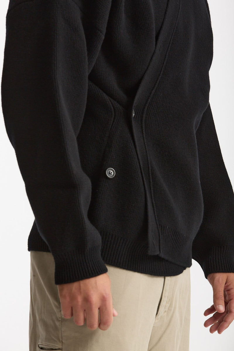 Cardigan in lana nero uomo Laneus - 6