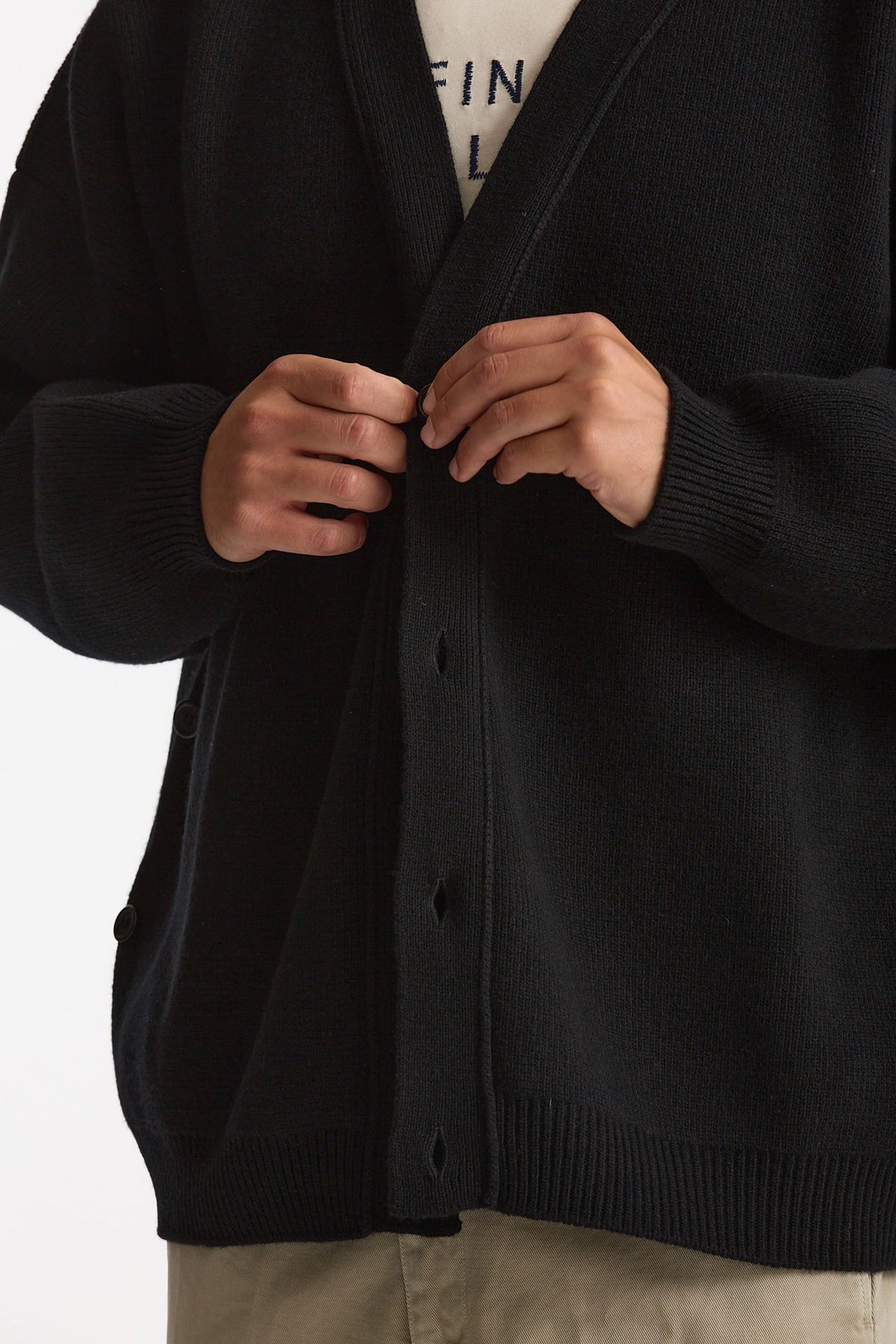 Cardigan in lana nero uomo Laneus - 8