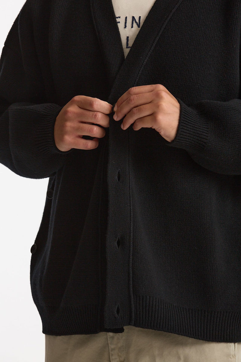 Cardigan in lana nero uomo Laneus - 8