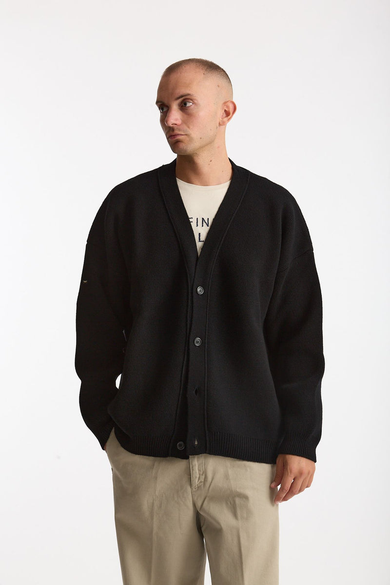Cardigan in lana nero uomo Laneus - 9