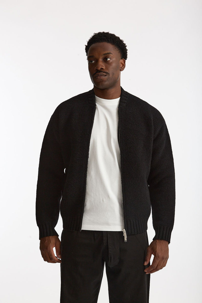 Bomber Lana e cashmere nero uomo Laneus - 1