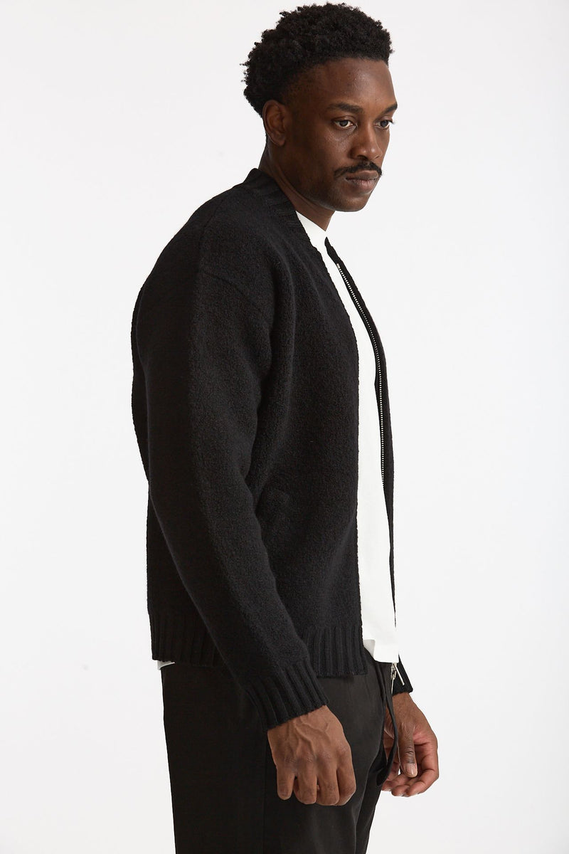 Bomber Lana e cashmere nero uomo Laneus - 4
