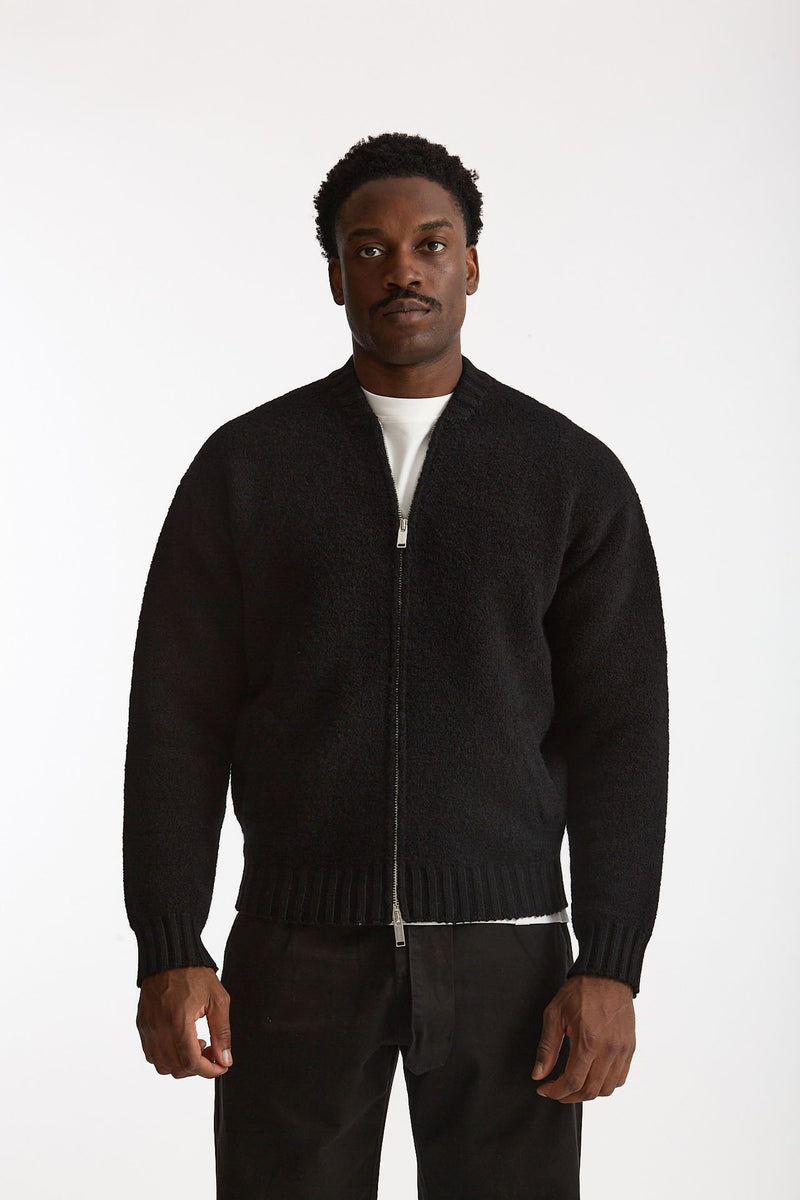 Bomber Lana e cashmere nero uomo Laneus - 5