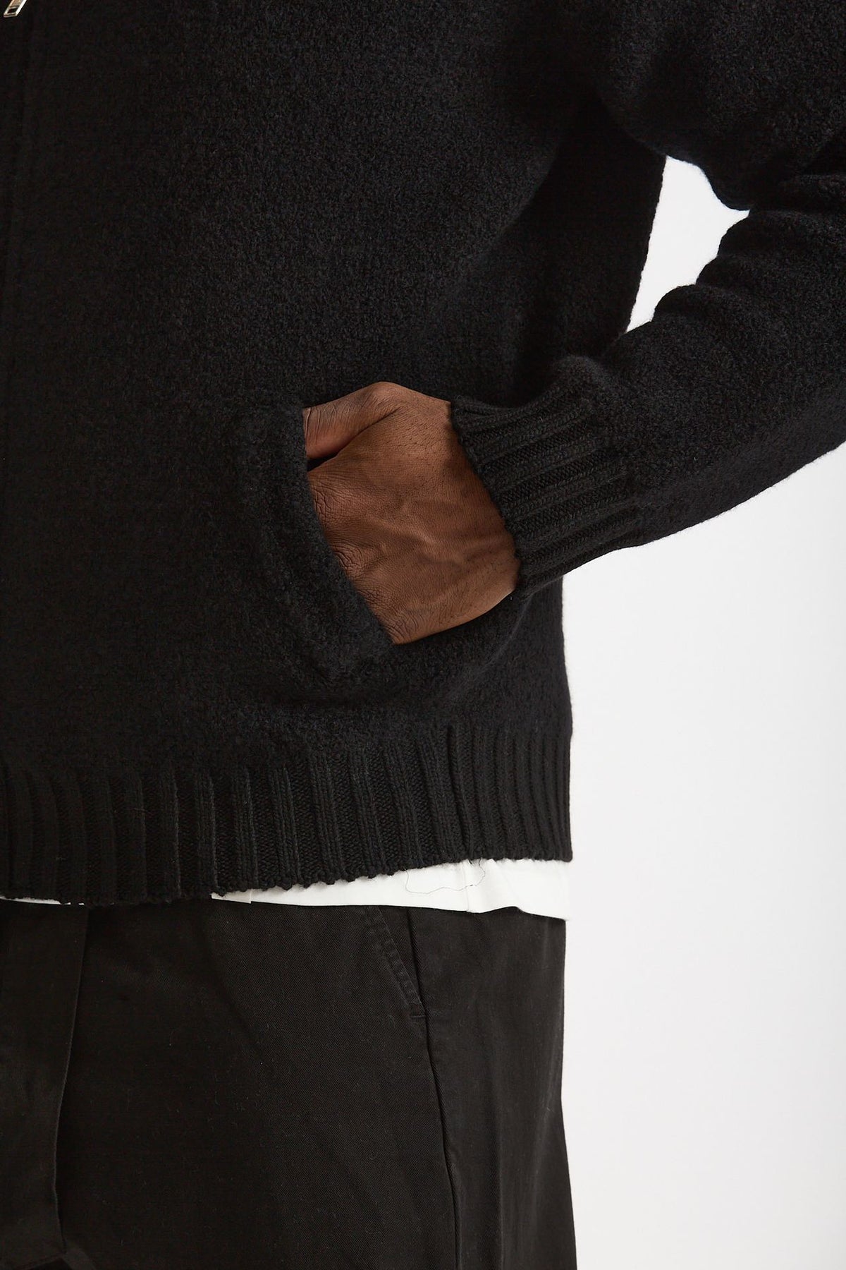 Bomber Lana e cashmere nero uomo Laneus - 6