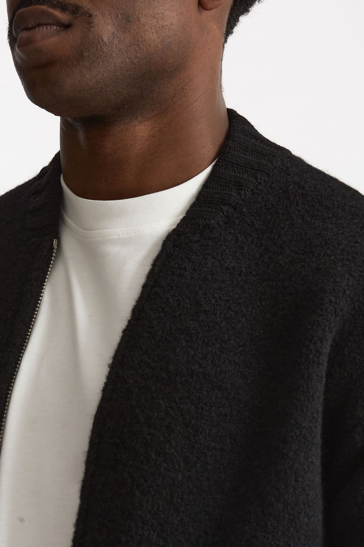 Bomber Lana e cashmere nero uomo Laneus - 8